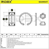 RIDEX Radlagersatz Vorne passend für PEUGEOT 106 II Schrägheck (1A, 1C) 72mm 654W0417