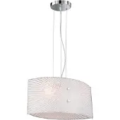 TRIO Große Pendelleuchte ELISA mit Glas Lampenschirm weiß, oval, Breite 40cm