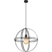 Globo Lighting Hängeleuchte Metall schwarz matt, Metall schwarz matt, Kabel PVC schwarz, Höhenverstellbar, Schirm ist zerlegt, ø: 500mm, H: 1200mm, exkl. 1x E27 60W 230V