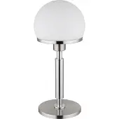Globo Tischleuchte Metall Nickel matt, Metall verchromt, Glas opal, Kabel Textil schwarz, Wippschalter am Kabel, ø: 180mm, H: 400mm, Kabellänge 1500mm, exkl. 1x E27 40W 230V