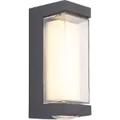 Globo Lighting Außenleuchte Aluminium anthrazit matt, Acryl transparent, Kunststoff opal, IP54, BxH: 75x187mm, AL: 82mm, inkl. LED 12W 230V, 1350lm Source, 1093lm Output, 3000K