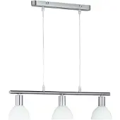 TRIO Balken Pendelleuchte DALLAS 3 flammig Glas Lampenschirme Weiß Ø 11cm, 61cm breit