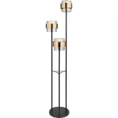 Globo Stehleuchte Metall schwarz matt, 3x E27