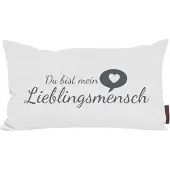Magma Heimtex Magma-Heimtex Sofakissen Lieblingsmensch, weiß, mit Bezug aus Baumwollgemisch, 30x50 cm