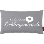 Magma Heimtex Magma Dekokissen Lieblingsmensch grau 30x50 cm - grau
