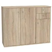 Forte Kommode "Tempra, Kommode, 3 Türen, 2 Schubkästen, viel Stauraum", braun (sonoma eiche), B:108,8cm H:85,5cm T:34,8cm, Sideboards, Kommode, Breite 108,8 cm