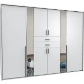 Wimex Kleiderschrank Vanea Weiß 8-Türen 2 Spiegel 2 Schubkästen 270/208/58 cm