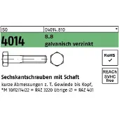 Industrial Quality Supplies Sechskantschraube ISO 4014 m.Schaft M 8 x 135 8.8 galvanisch verzinkt