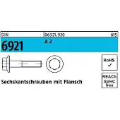 Industrial Quality Supplies Sechskantschraube DIN 6921 m.Flansch M 10 x 45 A 2