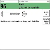 F. REYHER Nchfg. GmbH & Co. KG Holzschraube DIN 96 Halbrundkopf Schlitz 2 x 10 Stahl galvanisch verzinkt