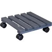 WAGNER System Pflanzenroller NATURE 29 x 29 x 8 cm, für Innen, Massivholz, anthrazit, Tragkraft 100 kg, EU Ware - 20015901