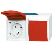 Busch-Jaeger BUSCH JAEGER 2084-0-0700 - CEE 7/3 - 2P+E - Rot - Weiß - IP44 - 250 V - 16 A