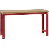 Manuflex Werkbank Profi Standard, Tischplatte Kunststoff B 1250 x T 700, rubinrot