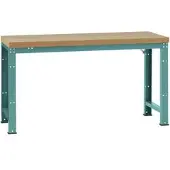 Manuflex Werkbank Profi Standard, Tischplatte Kunststoff B 1250 x T 700, wasserblau