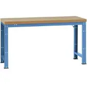 Manuflex Werkbank Profi Standard, Tischplatte Kunststoff B 1750 x T 700, lichtblau