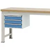 Manuflex Schubladen-Unterbauten, für Werkbank Profi Tiefe 700 mm, lichtblau