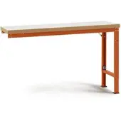 Manuflex Anbauwerkbank Profi Spezial, Tischplatte Kunststoff, 2000 x 700 mm, rotorange