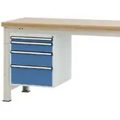 Manuflex Schubladen-Unterbauten, für Werkbank Profi Tiefe 700 mm, brillantblau
