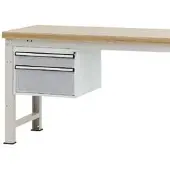 Manuflex Schubladen-Unterbauten, für Werkbank Profi Tiefe 700 mm, alusilber