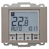 Berker 20447104 Temperaturregler, Schließer, mit Z.-Stk., zeitgesteuert K.5 edelstahl, lackiert