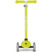 Globber PRIMO LIGHTS – Tretroller Kinder, 120/80 mm, ABEC 5, 3-rädrig, höhenverstellbar, LED-Leuchtrollen, lime grün