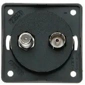 Hager Antennen-Verbinderdose Radio/SAT, Integro Modul-Einsätze, anthrazit matt, Anthrazit, Metall, Kunststoff, konventionell, Berker, Matte, Integro