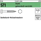 FAST-X Sechskantholzschraube DIN 571 10 x 30 Stahl galvanisch verzinkt