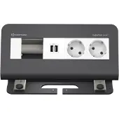 Kindermann CablePort desk² 4-fold - Steckdosengehäuse - Oberfläche montierbar - Spannungsversorgung