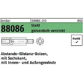Industrial Quality Supplies Sechskantabstandsbolzen R 88086 M 3 x 8 / 6 Innen/Außengew. Stahl gal Zn