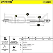 RIDEX Heckklappendämpfer RENAULT 219G0233 7700823271,7700829764,7700842152 7700842153,7700846772,7700846773
