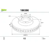 Valeo 2x Bremsscheiben Vorne für FIAT PANDA (169) 258mm 186590