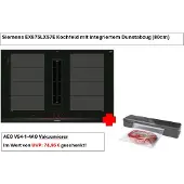 Siemens iQ700 EX875LX57E, Schwarz, Integriert, 80 cm, Zonen-Induktionskochfeld, Glaskeramik, 4 Zone(n)