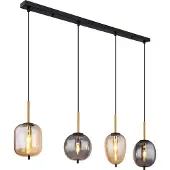 Globo Pendelleuchte Blacky Braun- und Rauchglas 4-flammig