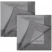 JOOP! Servietten 2er-Set Signature , silber , Naturfaser , Maße (cm): B: 50
