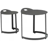 Zebra Zwo Beistelltisch-Set 2-tlg. Ø45x46/Ø32x39cm Aluminium Dunkelgrau AR6340