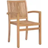 Zebra Bueno Stapelsessel aus massivem Teakholz, ergonomisches RĂĽckenteil 4025806440054
