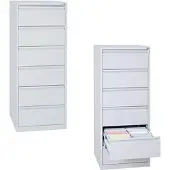 Gürkan Karteischrank für A5 grau, 53x132x62 cm