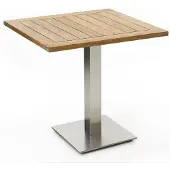 Niehoff - Quadratischer Bistrotisch - Teak Teak recycelt Edelstahl gebürstet 95 x 95 cm