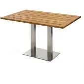 Niehoff - Rechteckiger Bistrotisch - Teak Teak geölt Edelstahl gebürstet 120 x 81 cm