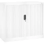 C+P Rollladenschrank Omnispace, 2 OH, abschließbar, B 1200 x T 420 x H 1030 mm, Stahl/Kunststoff, verkehrsweiß