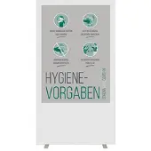 PaperFlow Trennwand »Easyscreen« mit Info-Motiv »Hygiene-Vorgaben« 94 x 39 x 174 cm weiß, 94x174x39 cm