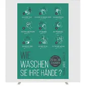 PaperFlow Trennwand »Easyscreen« mit Info-Motiv »Hände waschen« 160 x 39 x 174 cm weiß, 160x174x39 cm