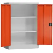 Classix Aktenschrank X-530324, aus Metall, abschließbar, 92,5 x 120 x 42 cm (B/H/T), rot / lichtgrau