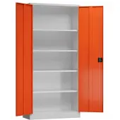 Classix Aktenschrank X-530364, aus Metall, abschließbar, 92 x 194,5 x 60 cm (B/H/T), rot / lichtgrau