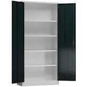 Classix Aktenschrank X-530368, aus Metall, abschließbar, 92 x 194,5 x 60cm (B/H/T), anthrazit / lichtgrau