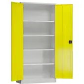 Classix Aktenschrank X-530346, aus Metall, abschließbar, 92 x 194,5 x 42 cm (B/H/T), gelb / lichtgrau