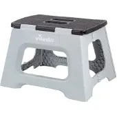 Vileda Tritthocker 37092, klappbar, aus Kunststoff, 1 Stufe, grau / schwarz