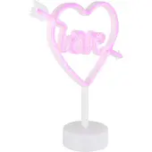Globo Lighting LED Tischleuchte, Love, weiß, Neonleuchte, H 32 cm