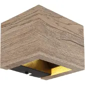 Globo Lighting Wandleuchte MDF holzoptik dunkel, LED