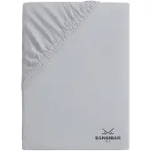 Sansibar Topper-Spannbettlaken in Silber | Gr.: 90-100 x 200 cm